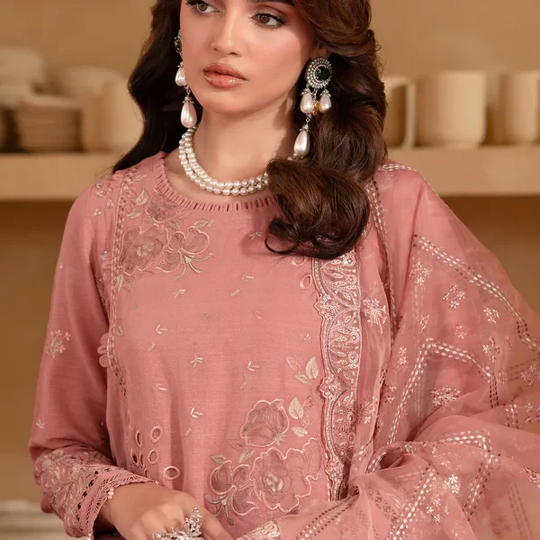 Johra Pakistani designer outfit in digitally printed lawn with elegant embroidery and modern flair – available in the UK.