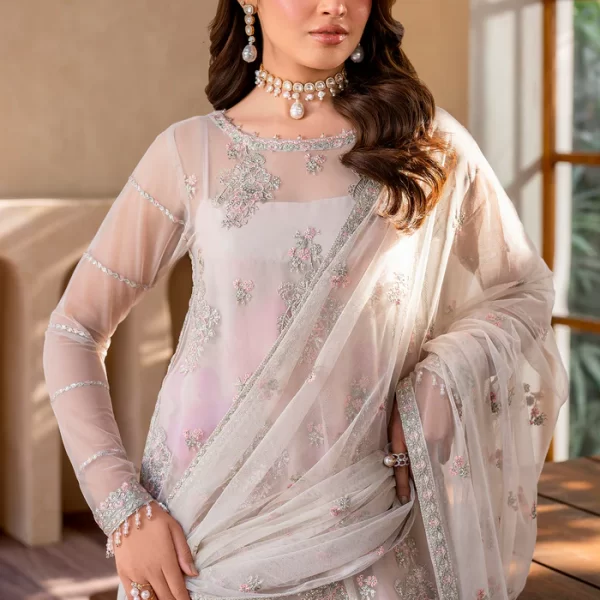 Zarif Pakistani designer dress featuring detailed embroidery, luxurious fabrics, and modern silhouettes – premium ethnic wear for the UK.