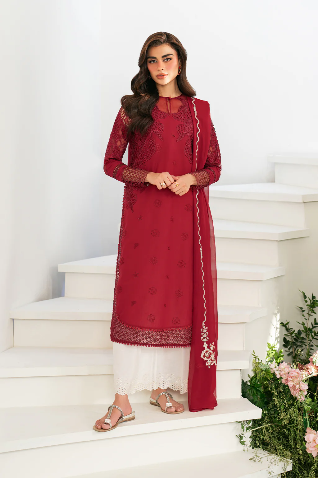 Iznik Festive Edition 2025 | IFE-01, 3-piece Pakistani designer lawn suits in the UK- Zee Collections. FRONT