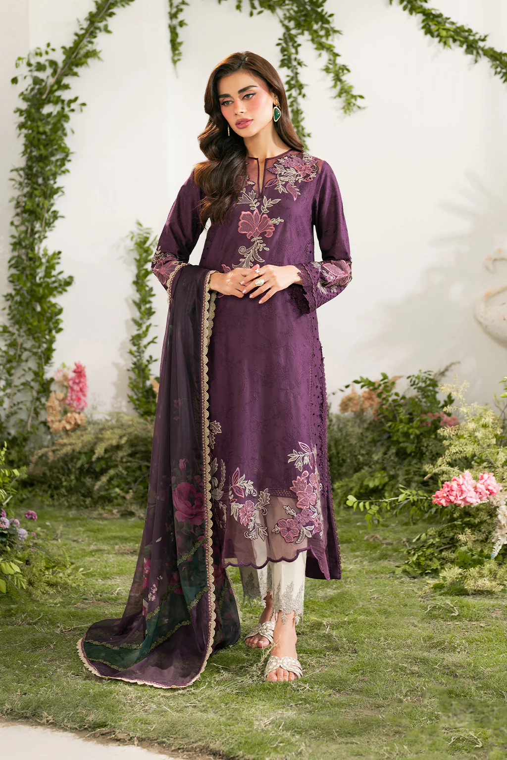 Iznik Festive Edition 2025 | IFE-03, 3-piece Pakistani designer lawn suits in the UK- Zee Collections. FRONT