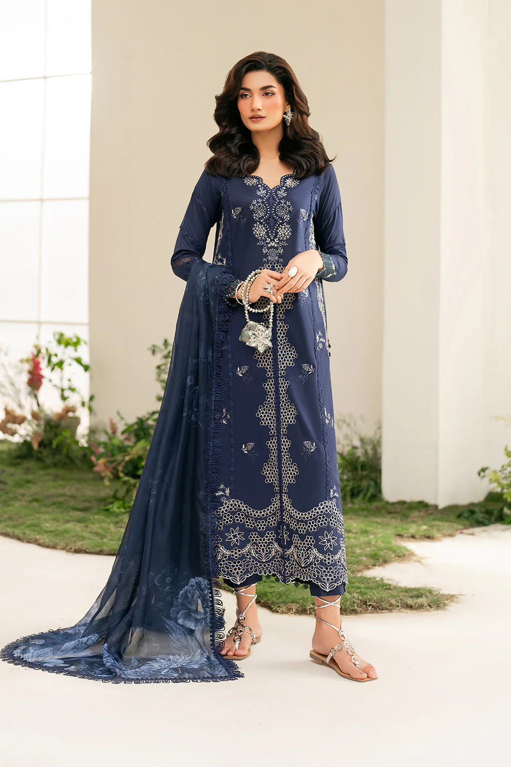 Iznik Festive Edition 2025 | IFE-04, 3-piece Pakistani designer lawn suits in the UK- Zee Collections. FRONT