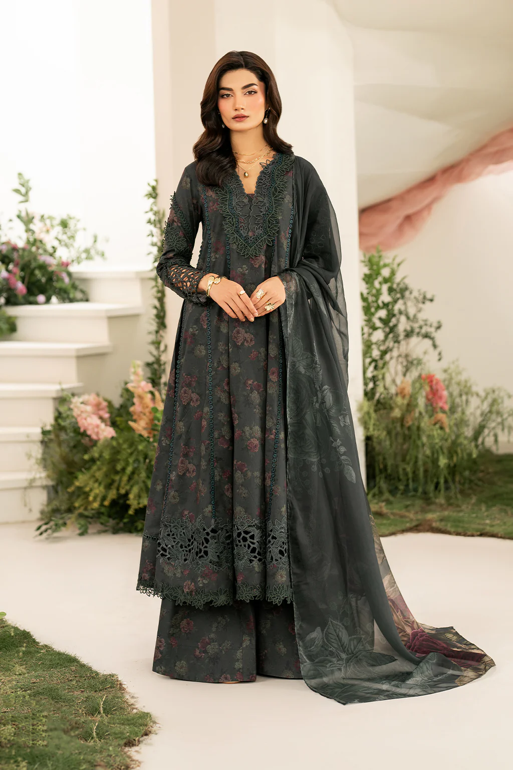 Iznik Festive Edition 2025 | IFE-08, 3-piece Pakistani designer lawn suits in the UK- Zee Collections. FRONT